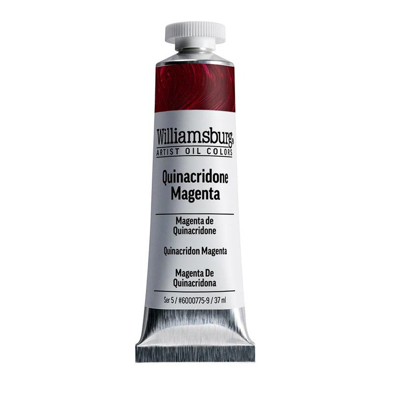 Williamsburg Artist Oil Colors by GOLDEN, Quinacridone Magenta, 37 ml tube, Professional Oil Paint, Transparent - Image 1